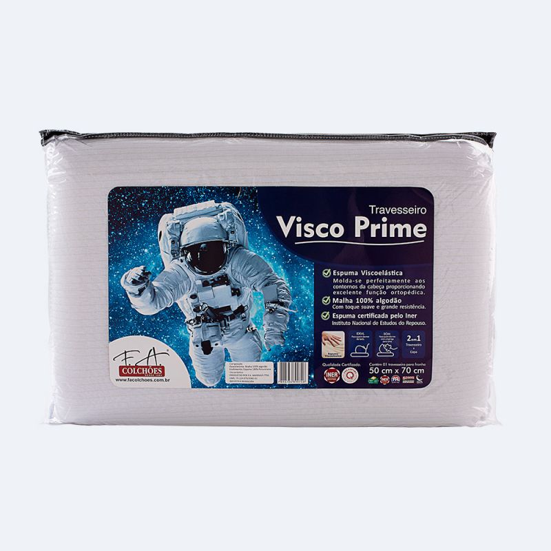 Travesseiro de Espuma Viscoelástica 50x70cm - Visco Prime