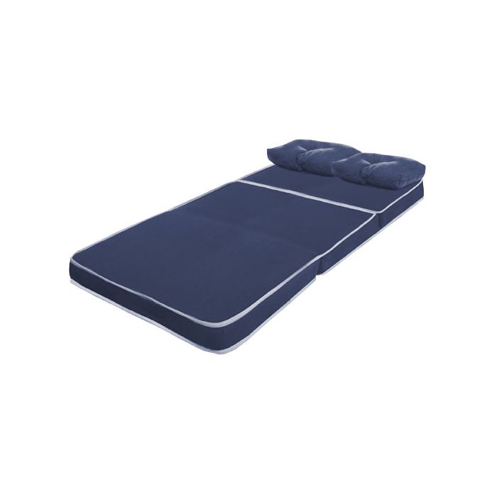 Puff Multiuso 3 em 1 Casal Azul com travesseiro