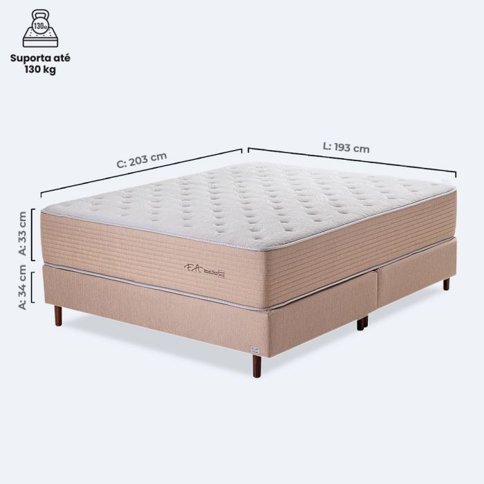 Colchão e Box King Molas Ensacadas 193x203x71cm - Sense Firm