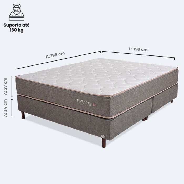 Cama Box King Molas Ensacadas Pillow Duplo 193x203x61cm - Aspen