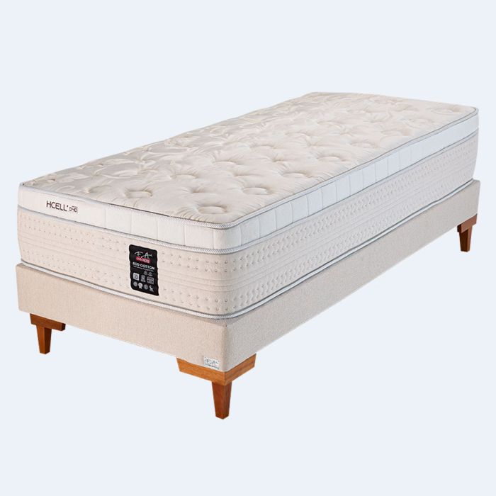 Cama Box Solteiro Hcell D40 Molas Ensacadas 88x188x68cm - Eco Cotton