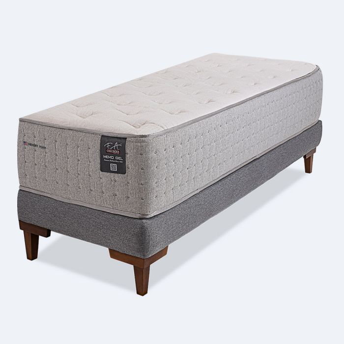 Cama Box Solteiro Espuma Viscoelástica Molas Ensacadas 88x188x70 - MemoGel 