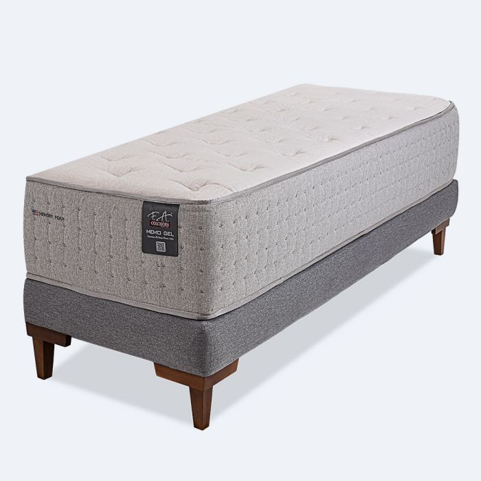 Cama Box Twin Espuma Viscoelástica Molas Ensacadas 97x203x70 - MemoGel 