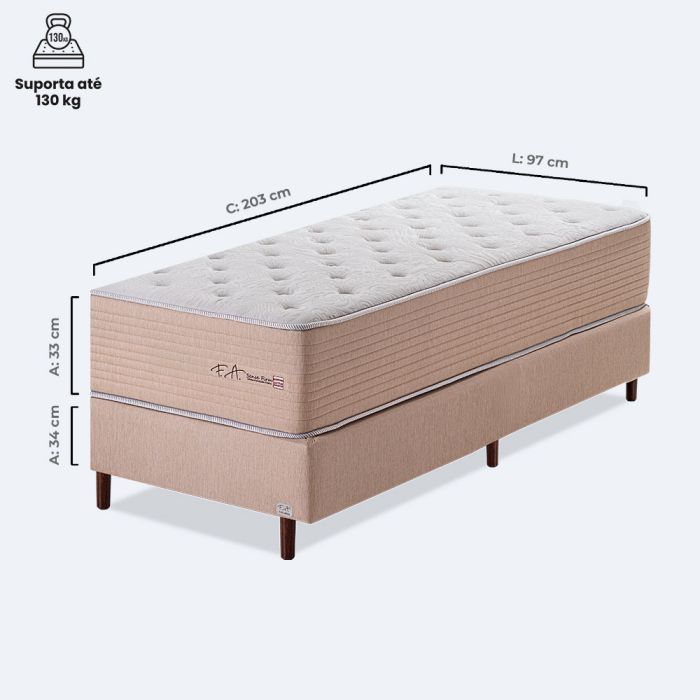 Colchão e Box Twin Molas Ensacadas 97x203x71cm - Sense Firm