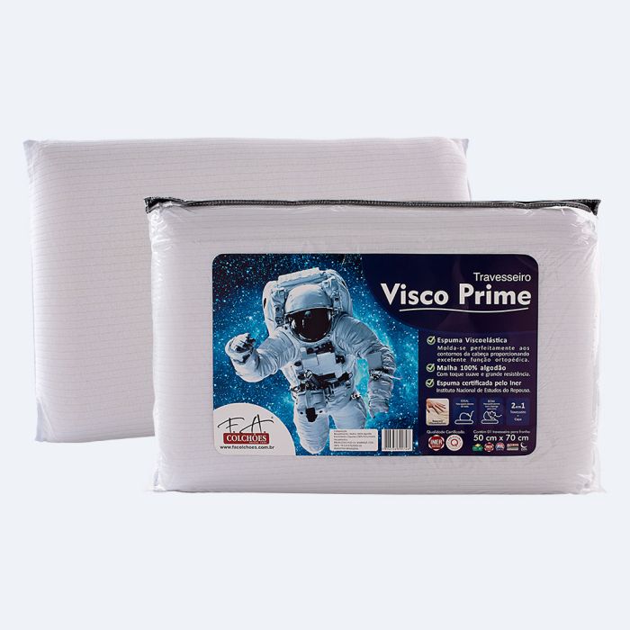 Travesseiro de Espuma Viscoelástica 50x70cm - Visco Prime