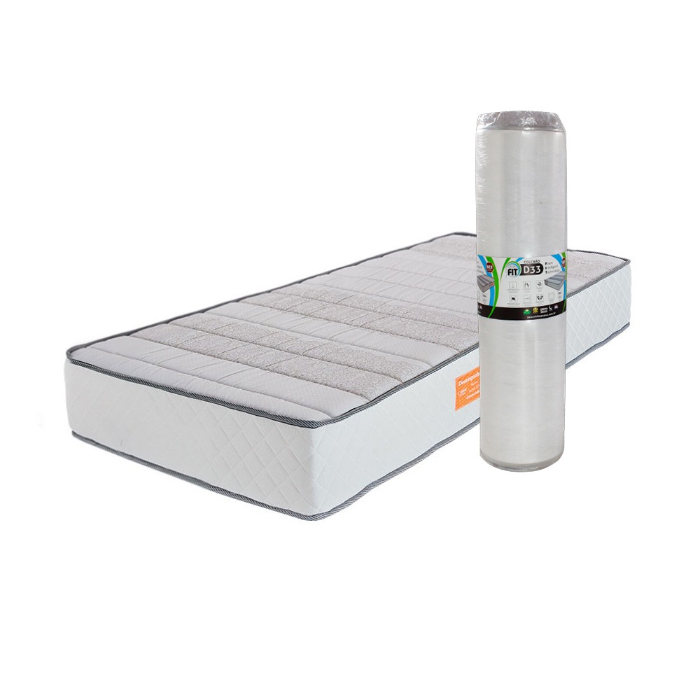 Colchão Solteiro 88x188x25cm Espuma D33 - FIT- FA Colchões